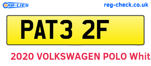 PAT32F are the vehicle registration plates.