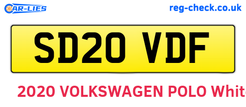 SD20VDF are the vehicle registration plates.