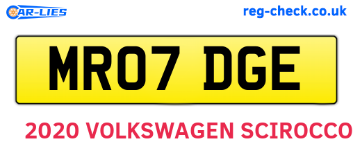 MR07DGE are the vehicle registration plates.