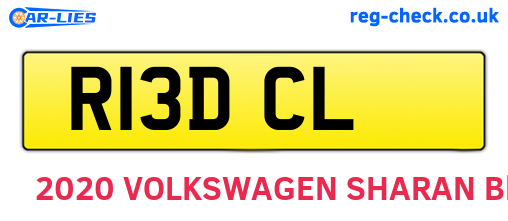 R13DCL are the vehicle registration plates.