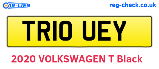 TR10UEY are the vehicle registration plates.