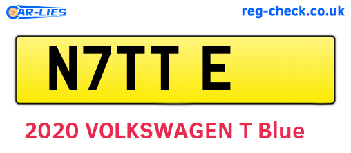 N7TTE are the vehicle registration plates.