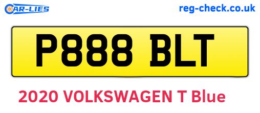 P888BLT are the vehicle registration plates.