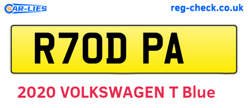 R70DPA are the vehicle registration plates.