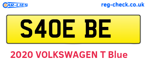 S40EBE are the vehicle registration plates.