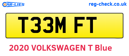 T33MFT are the vehicle registration plates.