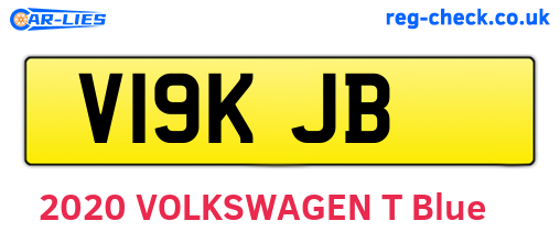 V19KJB are the vehicle registration plates.