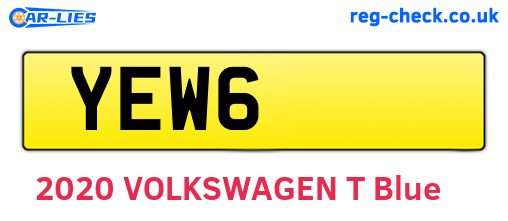 YEW6 are the vehicle registration plates.