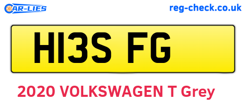 H13SFG are the vehicle registration plates.