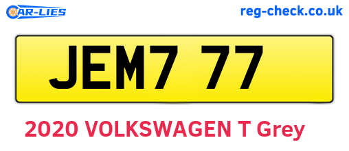 JEM777 are the vehicle registration plates.