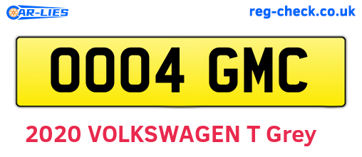 OO04GMC are the vehicle registration plates.