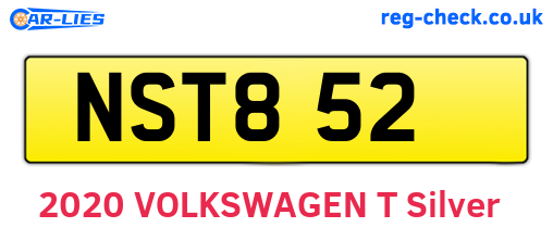 NST852 are the vehicle registration plates.