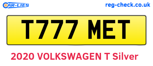 T777MET are the vehicle registration plates.