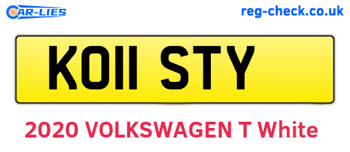 KO11STY are the vehicle registration plates.