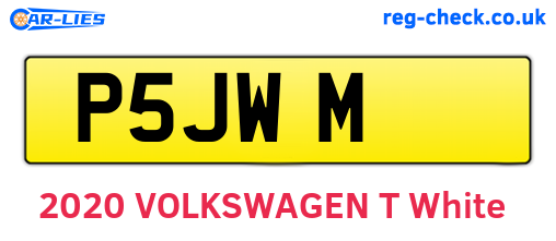 P5JWM are the vehicle registration plates.