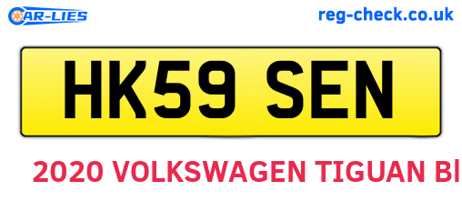 HK59SEN are the vehicle registration plates.