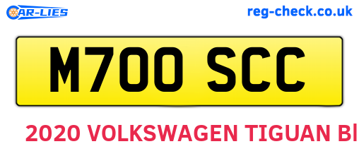 M700SCC are the vehicle registration plates.