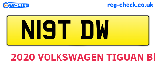 N19TDW are the vehicle registration plates.
