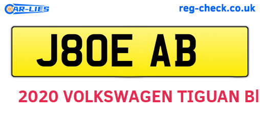 J80EAB are the vehicle registration plates.