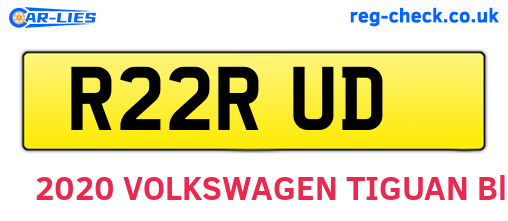 R22RUD are the vehicle registration plates.