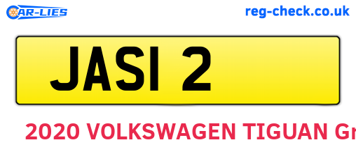 JAS12 are the vehicle registration plates.