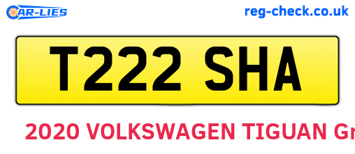 T222SHA are the vehicle registration plates.