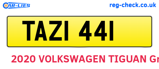 TAZ1441 are the vehicle registration plates.
