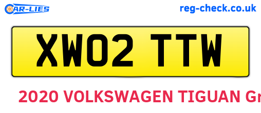 XW02TTW are the vehicle registration plates.