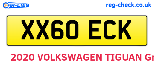 XX60ECK are the vehicle registration plates.