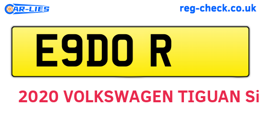 E9DOR are the vehicle registration plates.