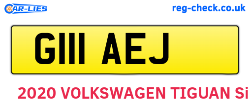 G111AEJ are the vehicle registration plates.