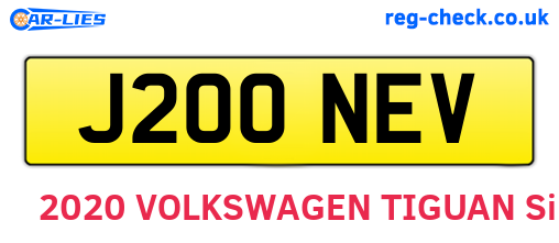 J200NEV are the vehicle registration plates.