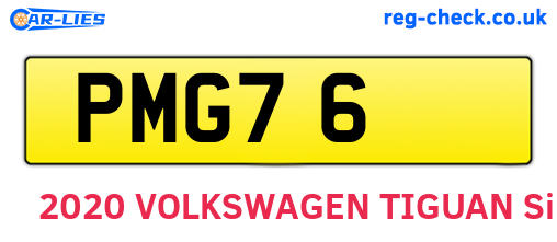 PMG76 are the vehicle registration plates.