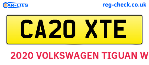 CA20XTE are the vehicle registration plates.