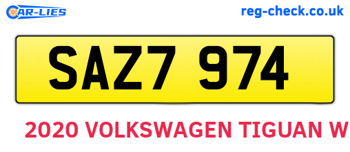 SAZ7974 are the vehicle registration plates.