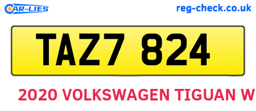 TAZ7824 are the vehicle registration plates.