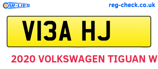 V13AHJ are the vehicle registration plates.