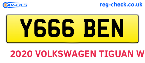 Y666BEN are the vehicle registration plates.