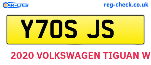Y70SJS are the vehicle registration plates.