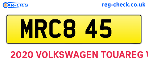 MRC845 are the vehicle registration plates.