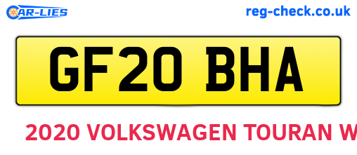 GF20BHA are the vehicle registration plates.