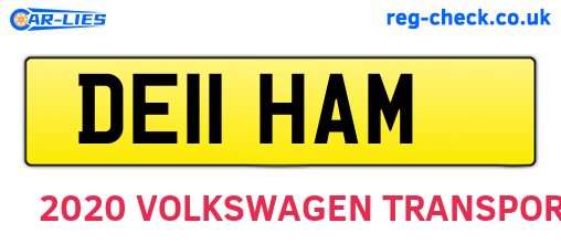 DE11HAM are the vehicle registration plates.