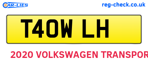 T40WLH are the vehicle registration plates.
