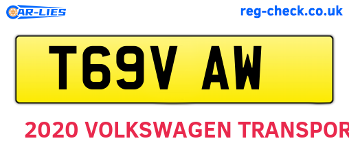T69VAW are the vehicle registration plates.