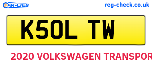 K50LTW are the vehicle registration plates.