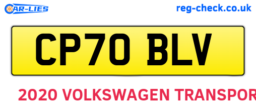 CP70BLV are the vehicle registration plates.
