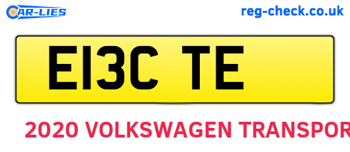 E13CTE are the vehicle registration plates.