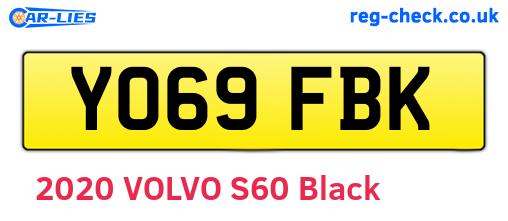 YO69FBK are the vehicle registration plates.