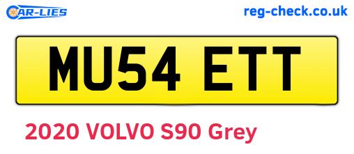 MU54ETT are the vehicle registration plates.