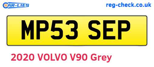 MP53SEP are the vehicle registration plates.